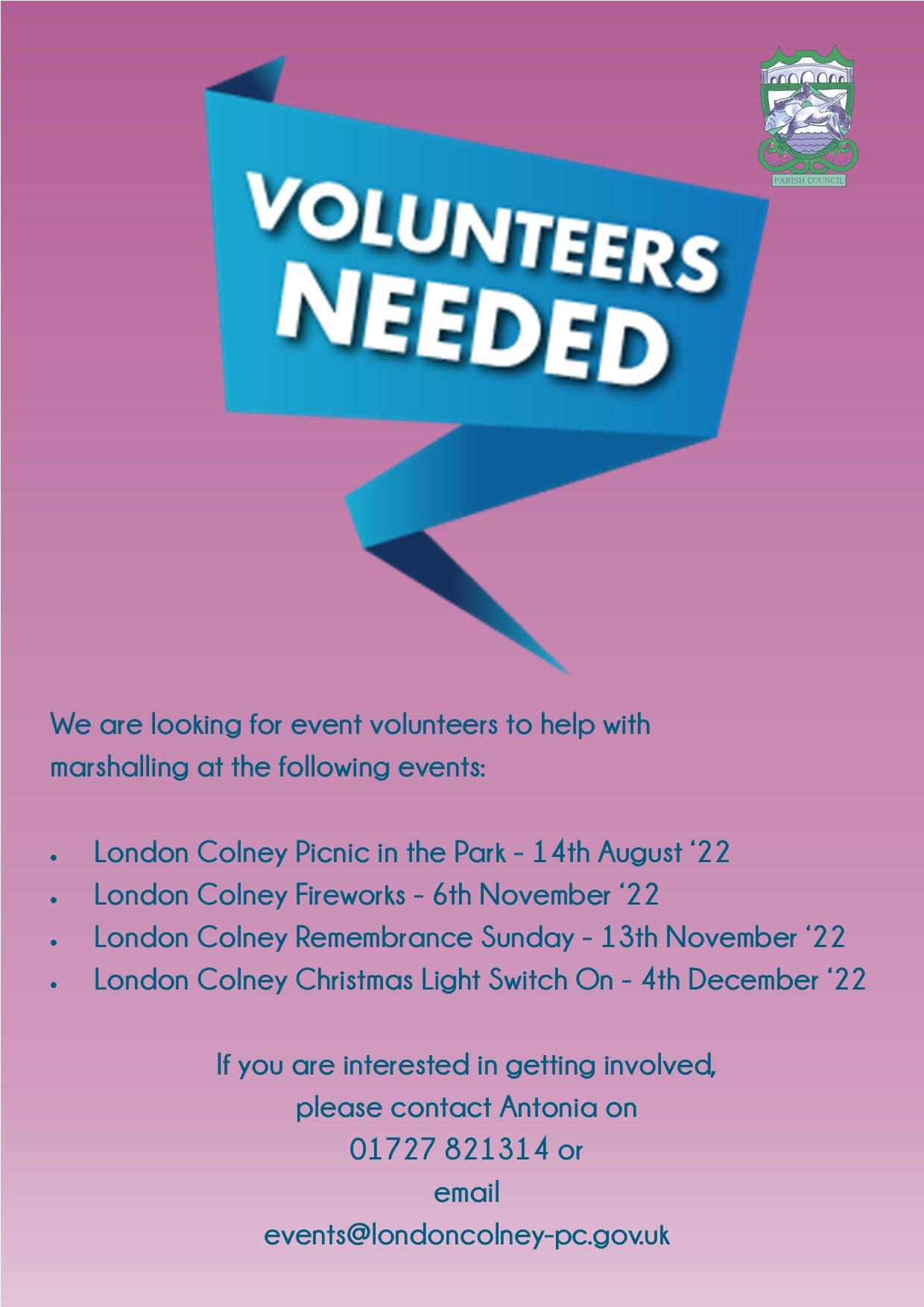 Volunteers Wanted! – London Colney Parish Council